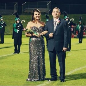 Gray/purple sparkly sequin prom/homecoming dress